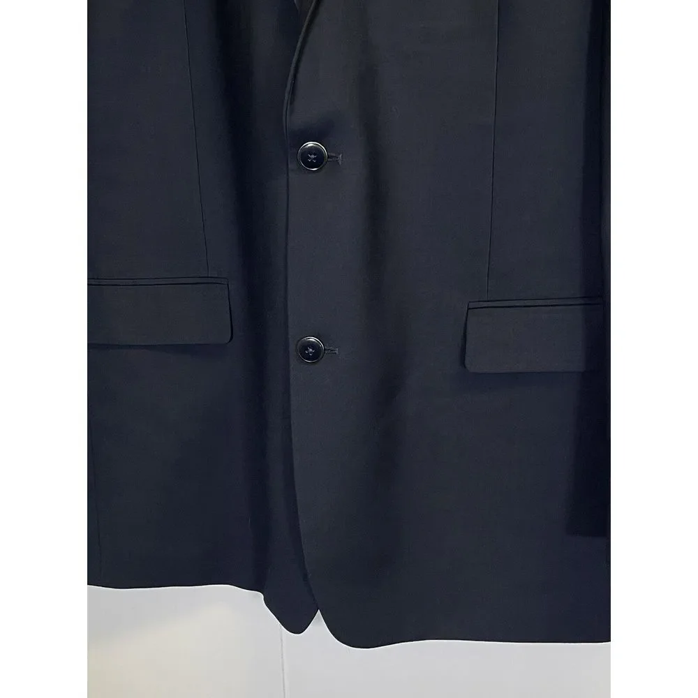 Pierre Laurant Blazer Men's 44L Navy Blue Suit Jacket Edward 2B‎ Highteck Fabric